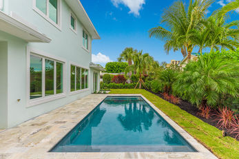great view of the pool in the back yard